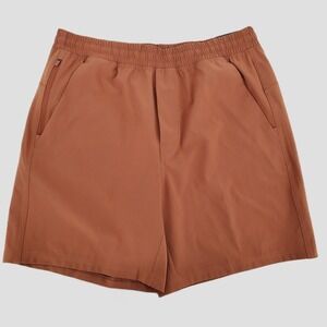 VRST All In Unlined Short Athletic Gym Workout Activewear Stretch Rust Brown Med